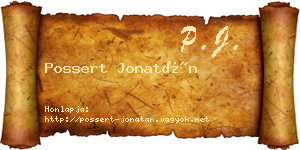 Possert Jonatán névjegykártya